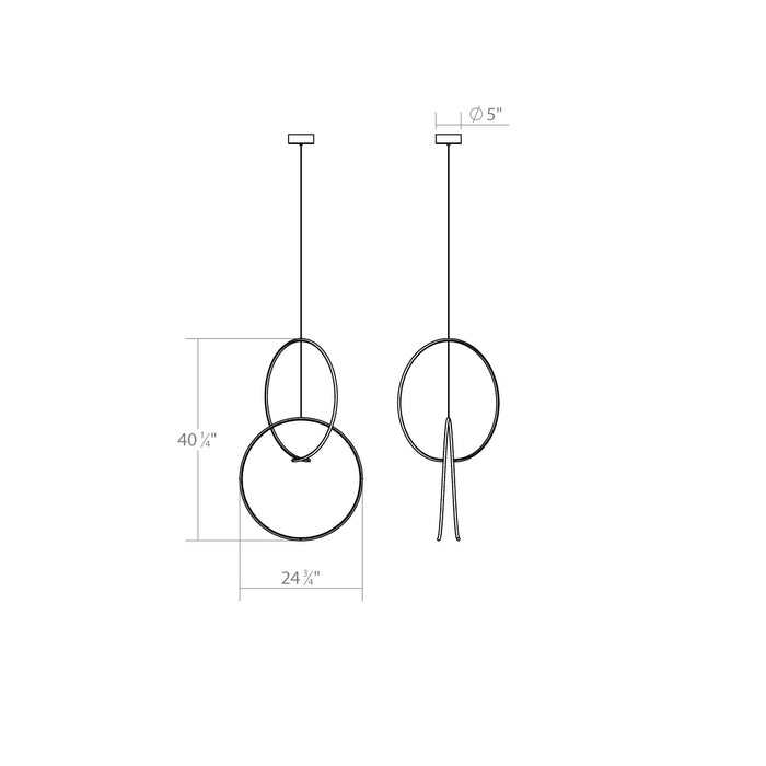 Sonneman 3152.25 LED Pendant, Satin Black