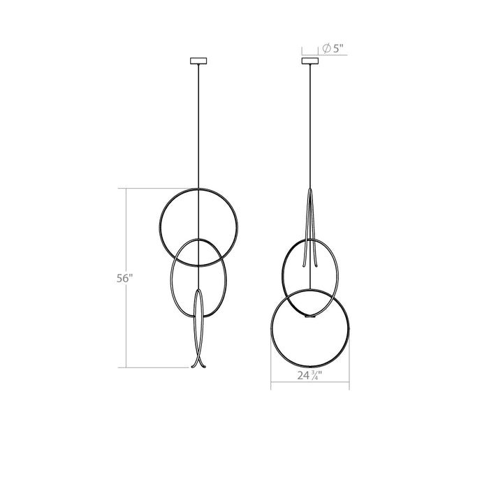 Sonneman 3153.25 LED Pendant, Satin Black