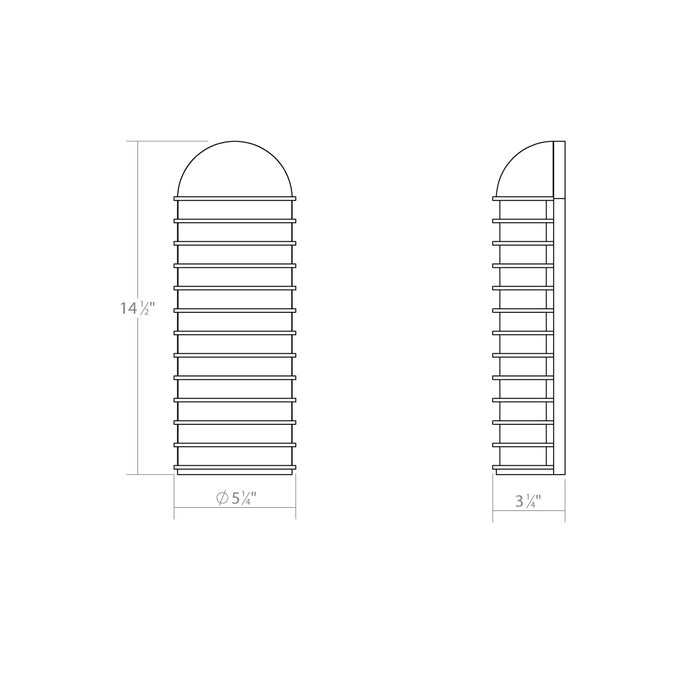 Sonneman 7401.74-WL LED Wall Sconce, Textured Gray