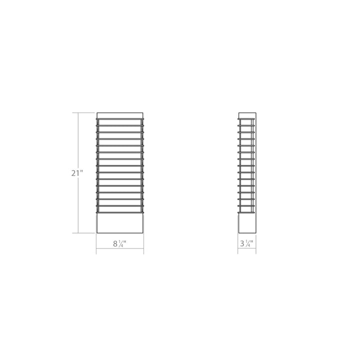 Sonneman 7415.74-WL LED Wall Sconce, Textured Gray