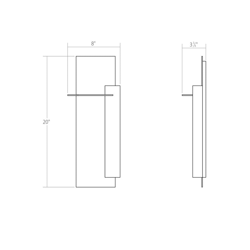 Sonneman 7434.74-WL LED Wall Sconce, Textured Gray