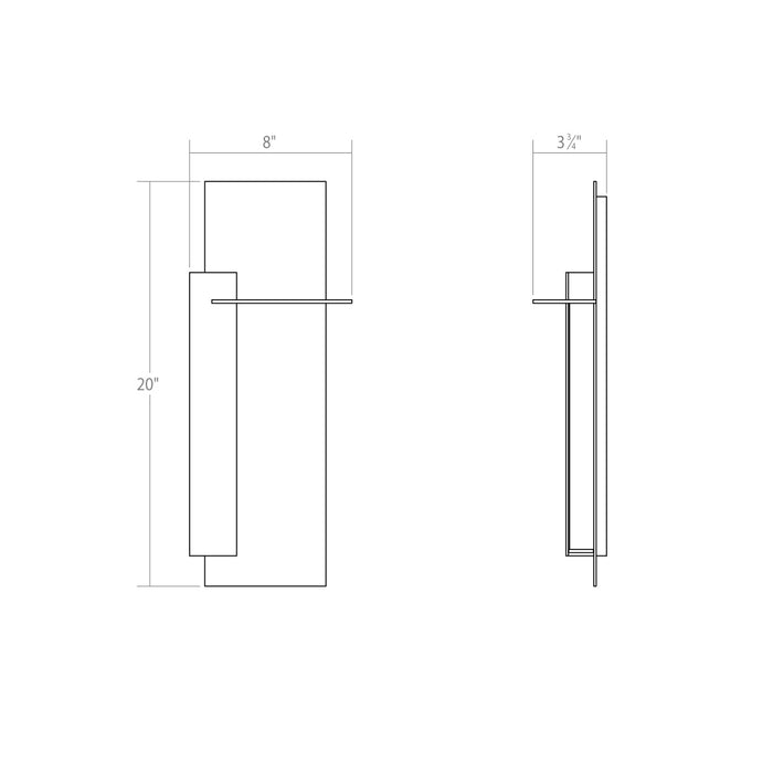 Sonneman 7436.72-WL LED Wall Sconce, Textured Bronze