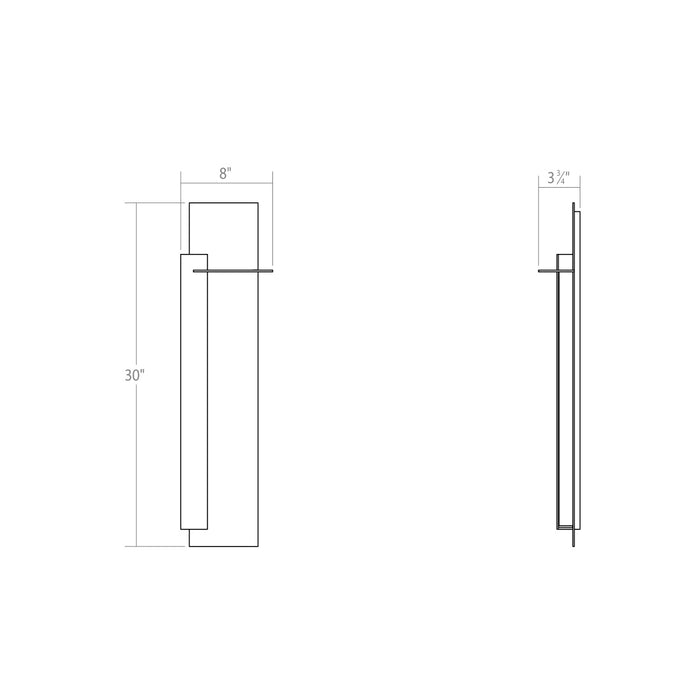 Sonneman 7437.72-WL LED Wall Sconce, Textured Bronze