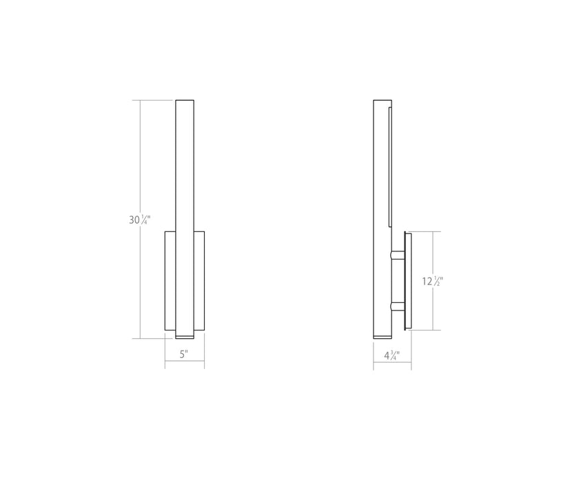 Sonneman 7480.74-WL LED Wall Sconce, Textured Gray