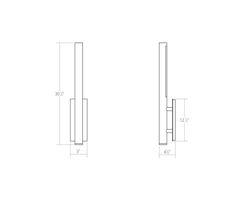 Sonneman 7480.97-WL LED Wall Sconce, Textured Black
