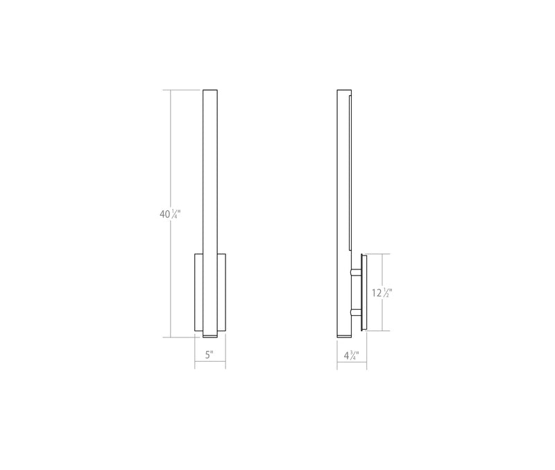 Sonneman 7482.97-WL LED Wall Sconce, Textured Black