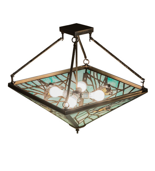 Meyda Tiffany 226782 LED Semi Flush Mount, Antique Copper