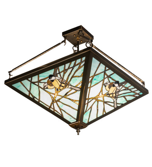 Meyda Tiffany 226782 LED Semi Flush Mount, Antique Copper