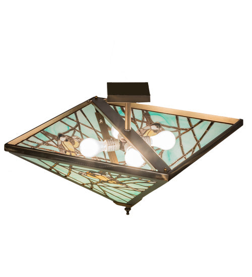 Meyda Tiffany 226784 LED Semi Flush Mount, Antique Copper