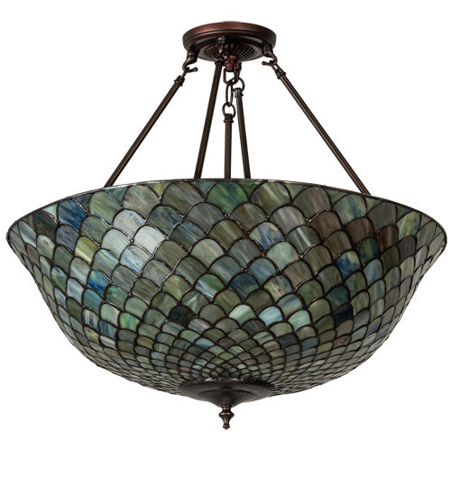 Meyda Tiffany 229145 Three Light Pendant, Mahogany Bronze