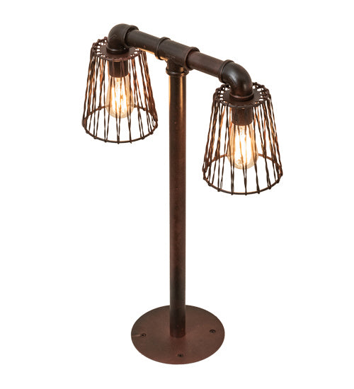 Meyda Tiffany 232891 Two Light Table Lamp, Rustic Nail