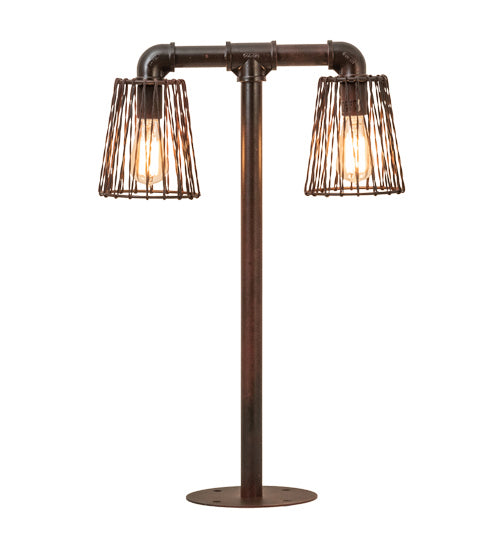 Meyda Tiffany 232891 Two Light Table Lamp, Rustic Nail