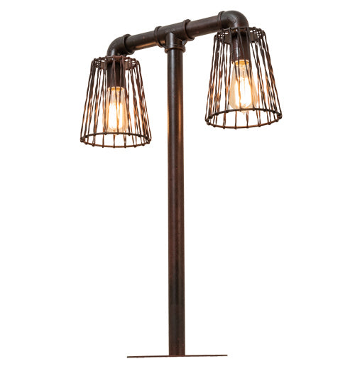 Meyda Tiffany 232891 Two Light Table Lamp, Rustic Nail