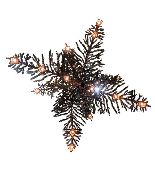 Meyda Tiffany 233599 18 Light Chandelier, Rust And Green Trees