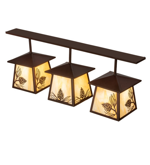 Meyda Tiffany 234975 Three Light Island Pendant, Cafe Noir On Rust