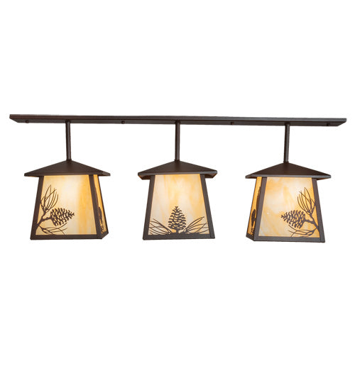Meyda Tiffany 234975 Three Light Island Pendant, Cafe Noir On Rust