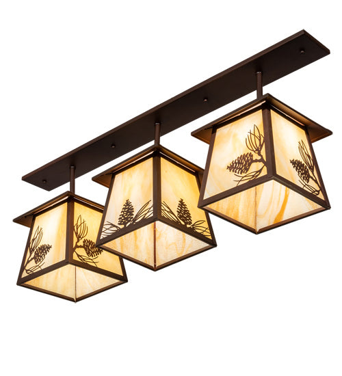Meyda Tiffany 234975 Three Light Island Pendant, Cafe Noir On Rust