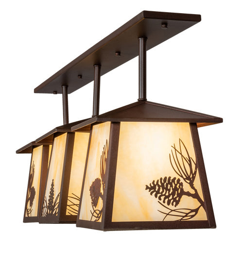 Meyda Tiffany 234975 Three Light Island Pendant, Cafe Noir On Rust