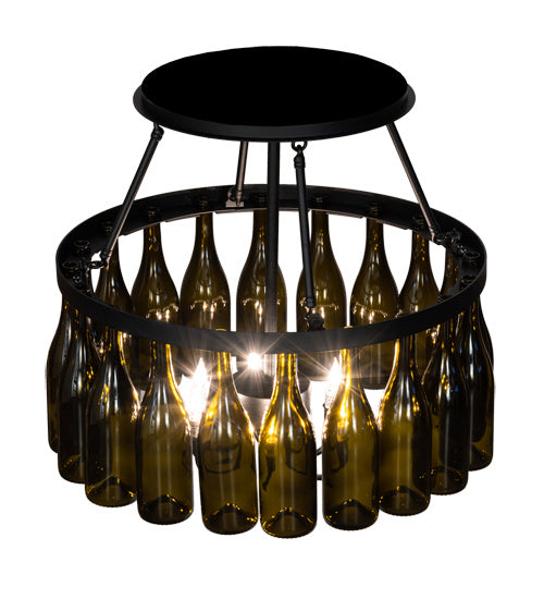 Meyda Tiffany 235276 Six Light Semi-Flushmount, Textured Black