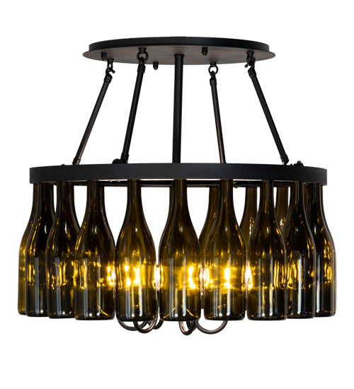 Meyda Tiffany 235276 Six Light Semi-Flushmount, Textured Black