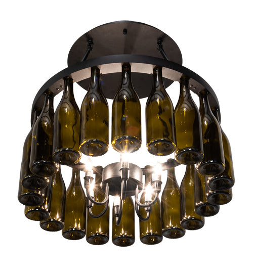 Meyda Tiffany 235276 Six Light Semi-Flushmount, Textured Black