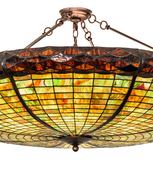 Meyda Tiffany 235738 Six Light Semi-Flushmount, Mahogany Bronze