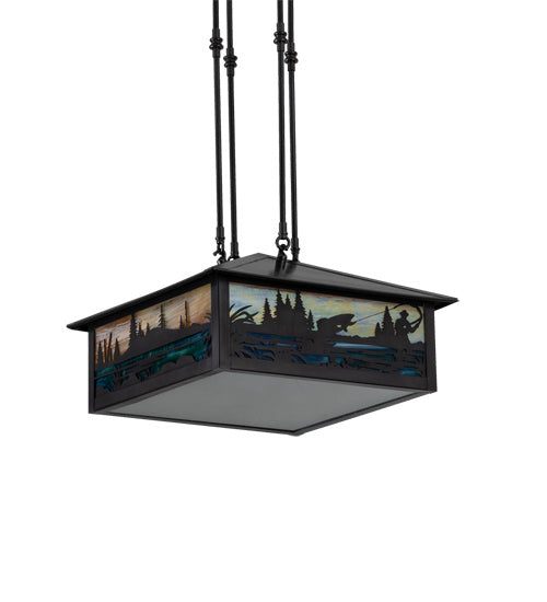 Meyda Tiffany 236403 Three Light Pendant, Black Patina
