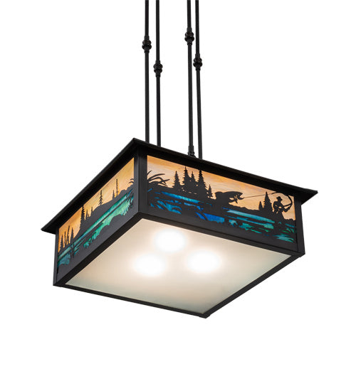 Meyda Tiffany 236403 Three Light Pendant, Black Patina