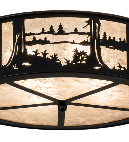Meyda Tiffany 237711 Two Light Flushmount, Textured Black