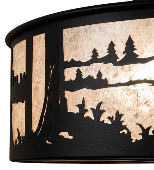 Meyda Tiffany 237711 Two Light Flushmount, Textured Black