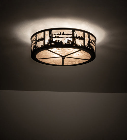Meyda Tiffany 237711 Two Light Flushmount, Textured Black