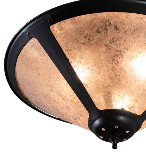 Meyda Tiffany 238451 Three Light Flushmount, Mahogany Bronze
