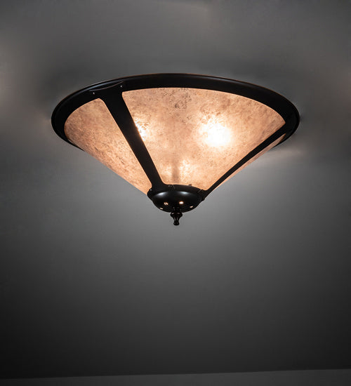 Meyda Tiffany 238451 Three Light Flushmount, Mahogany Bronze