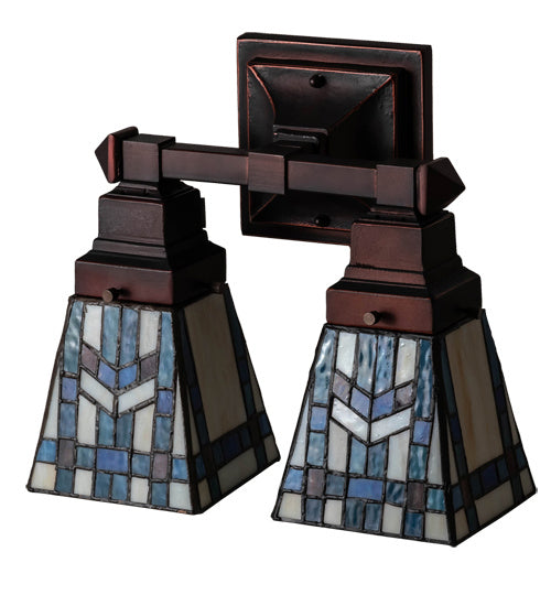 Meyda Tiffany 238498 Two Light Wall Sconce, Mahogany Bronze