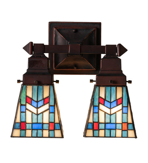 Meyda Tiffany 238498 Two Light Wall Sconce, Mahogany Bronze