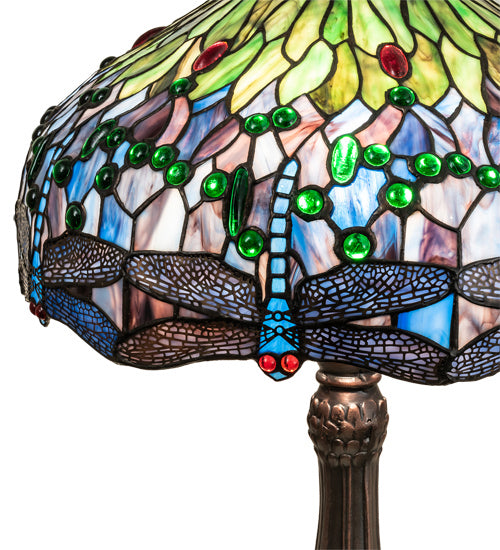 Meyda Tiffany 47552 Three Light Table Lamp, Mahogany Bronze