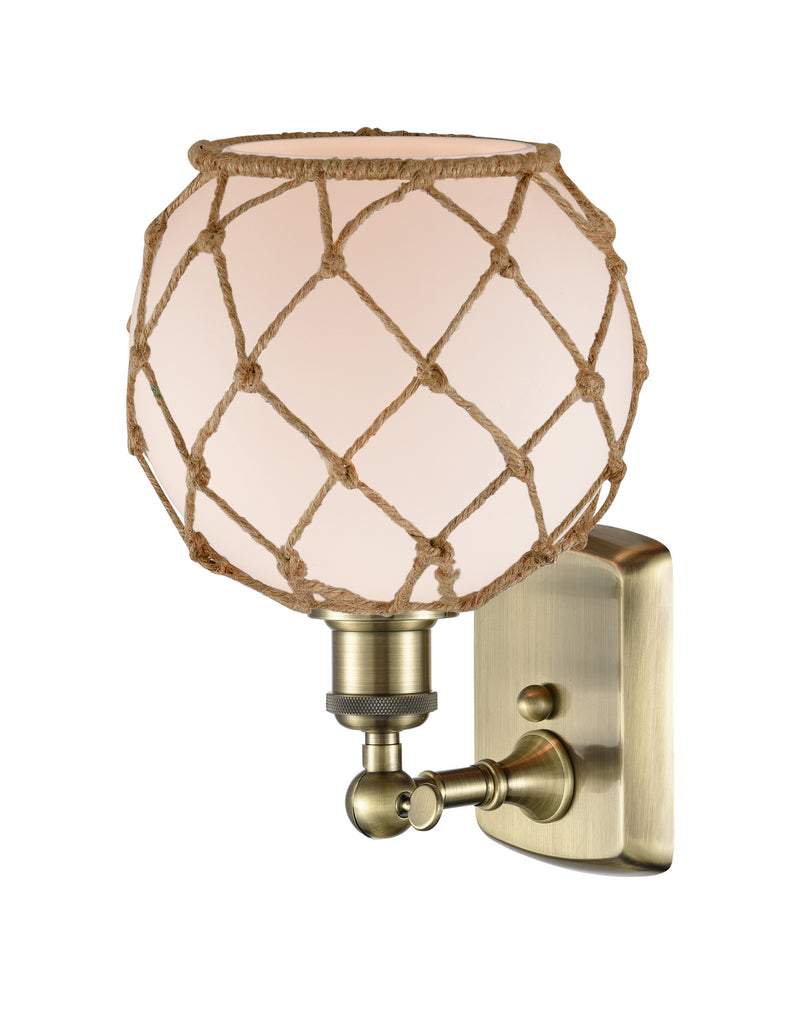 Innovations 516-1W-AB-G121-8RB One Light Wall Sconce, Antique Brass