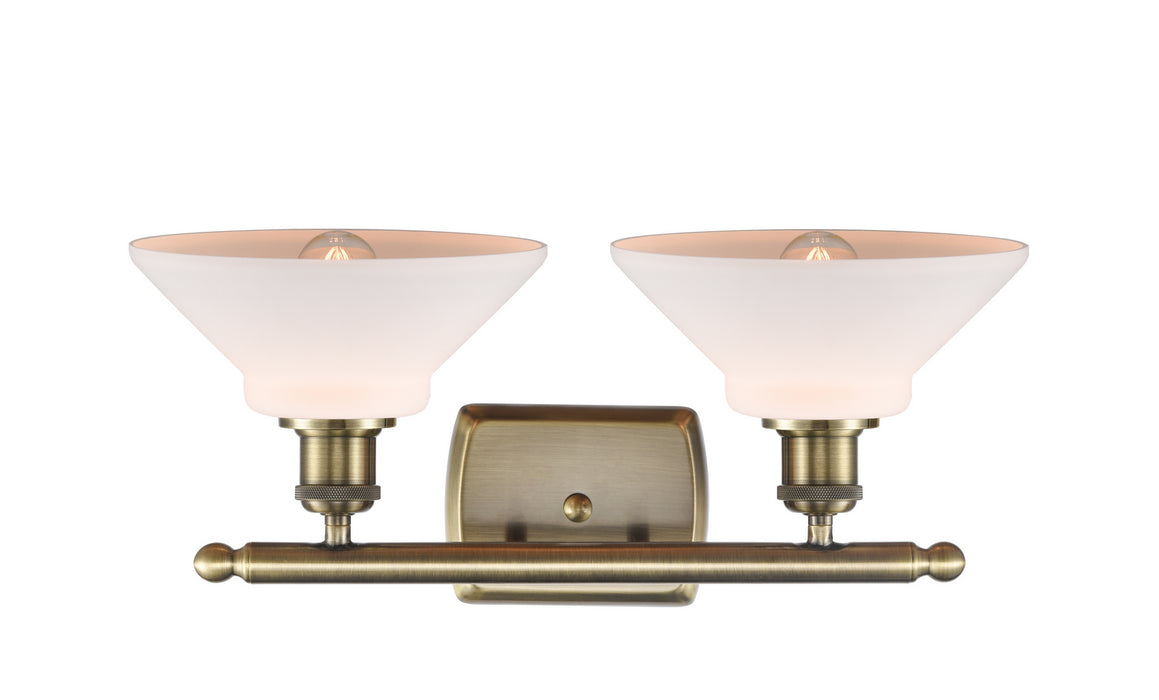 Innovations 516-2W-AB-G131 Two Light Bath Vanity, Antique Brass