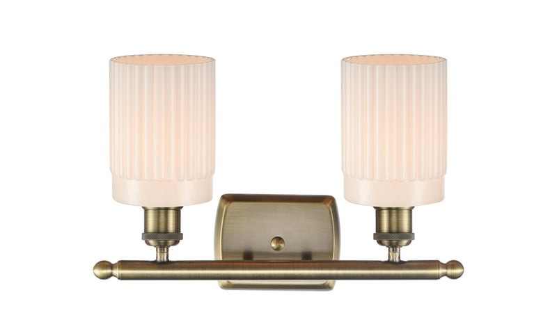 Innovations 516-2W-AB-G341 Two Light Bath Vanity, Antique Brass