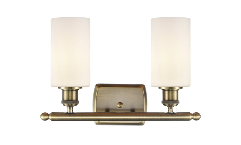 Innovations 516-2W-AB-G801 Two Light Bath Vanity, Antique Brass