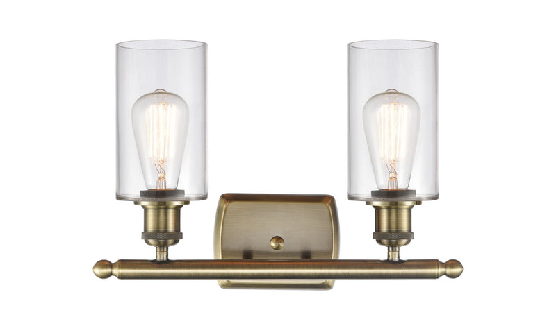 Innovations 516-2W-AB-G802 Two Light Bath Vanity, Antique Brass