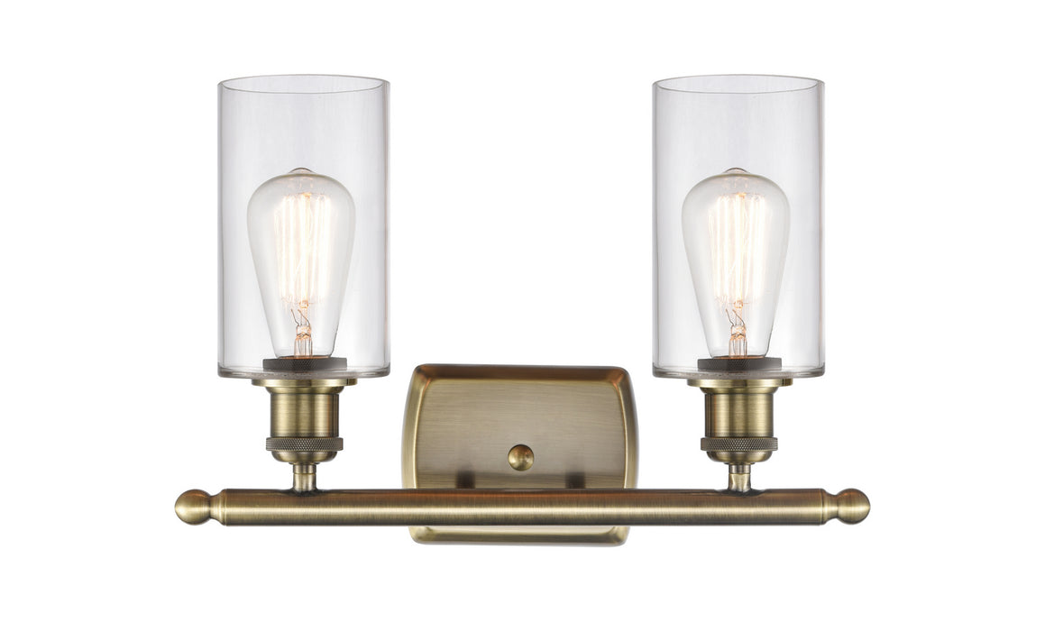 Innovations 516-2W-AB-G802 Two Light Bath Vanity, Antique Brass