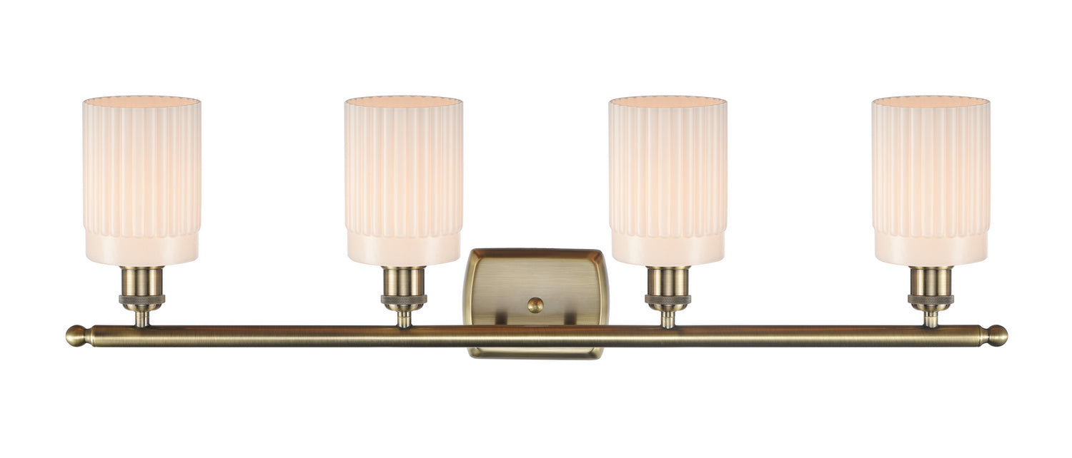 Innovations 516-4W-AB-G341 Four Light Bath Vanity, Antique Brass