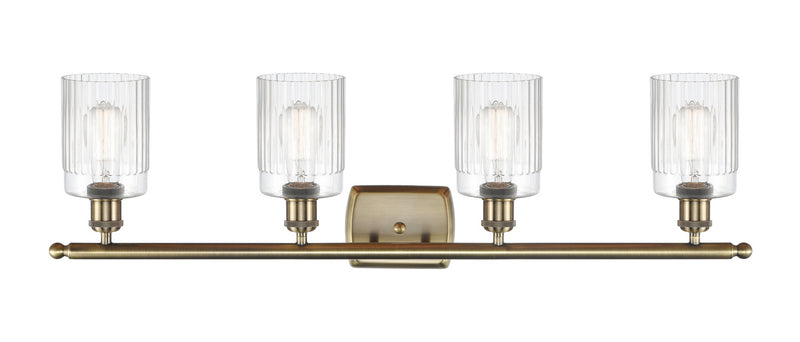 Innovations 516-4W-AB-G342 Four Light Bath Vanity, Antique Brass