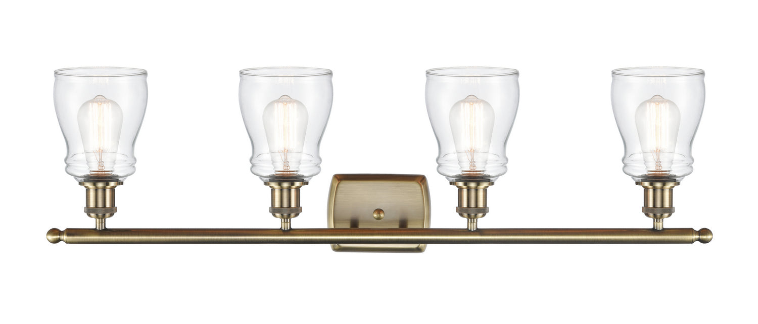 Innovations 516-4W-AB-G392 Four Light Bath Vanity, Antique Brass