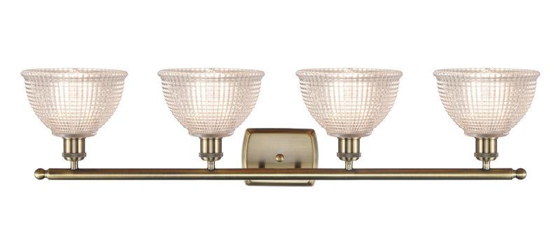 Innovations 516-4W-AB-G422 Four Light Bath Vanity, Antique Brass