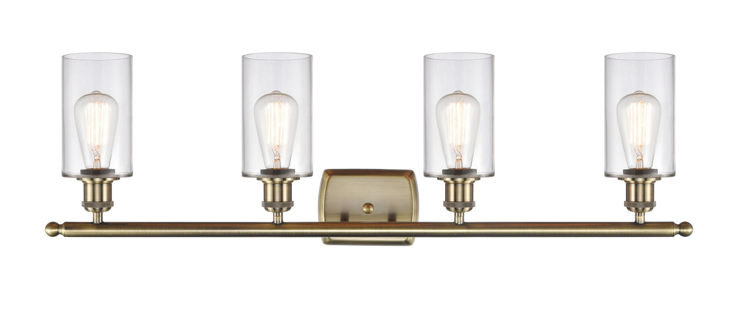 Innovations 516-4W-AB-G802 Four Light Bath Vanity, Antique Brass