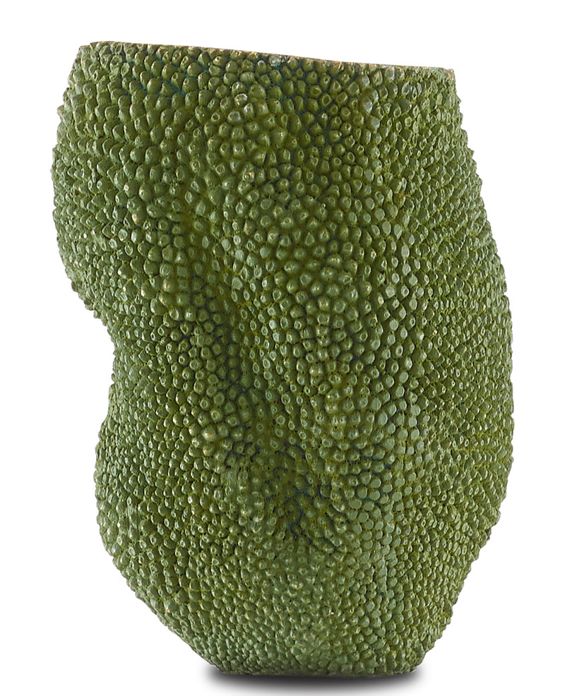 Currey and Company 1200-0287 Vase, Green/Gold