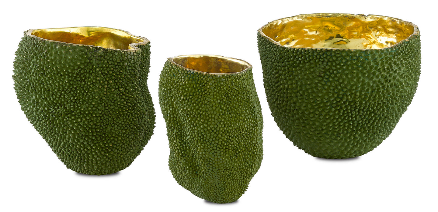 Currey and Company 1200-0289 Vase, Green/Gold
