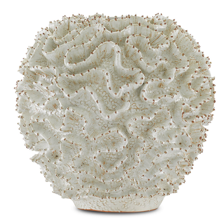 Currey and Company 1200-0296 Vase, White/Gold